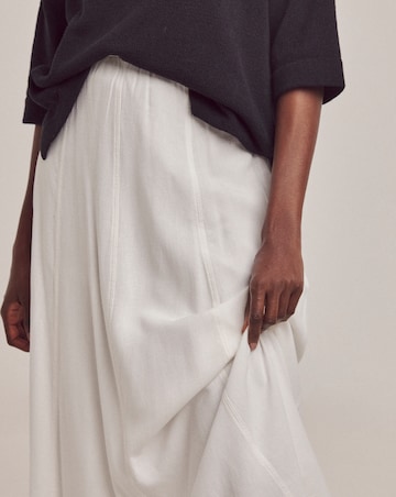Anthology White Linen Seam Detail Maxi Skirt
