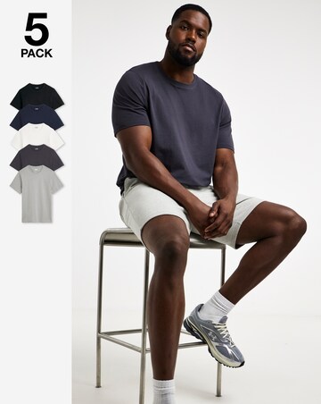 5 Pack Crew T-Shirts Extra Long