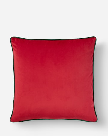 Ho Ho Ho Embroidered Velvet Christmas Cushion