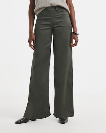Khaki Wide Leg Jegging
