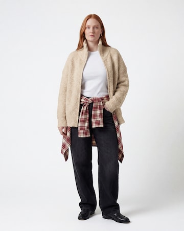 Boucle Zip Through Cardigan