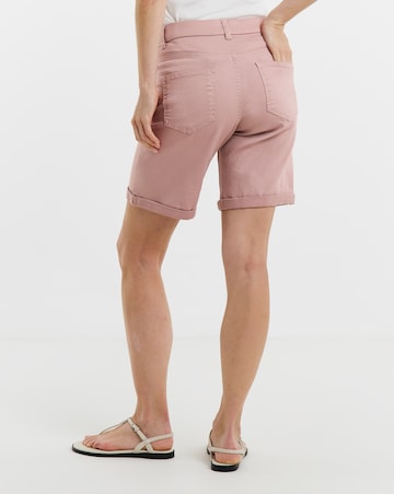 24/7 Blush Knee Denim Shorts