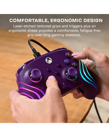 Turtle Beach Afterglow Wave Wired RGB Gaming Controller for Xbox & PC - Purple