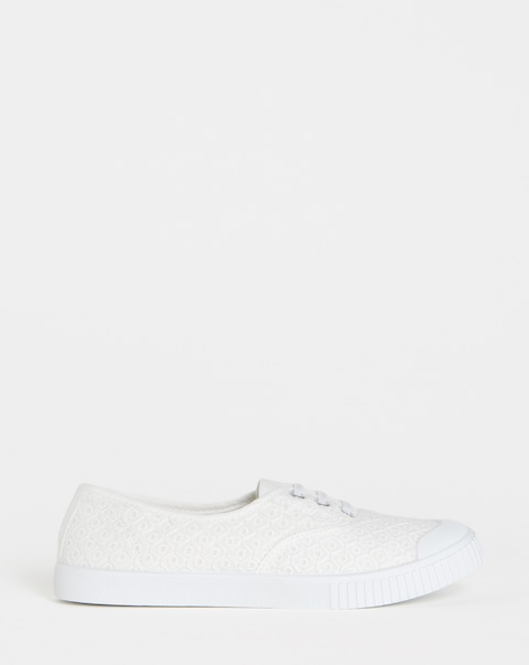 Birney Lace Up Plimsole Trainers - Standard Fit (D)