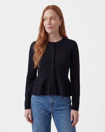 Round Neck Peplum Cardigan