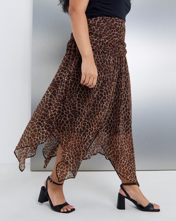 Simply Be Dropped Hem Chiffon Midaxi Skirt