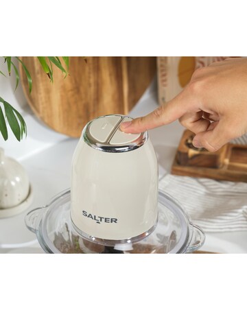Salter Retro Glass Chopper - Cream