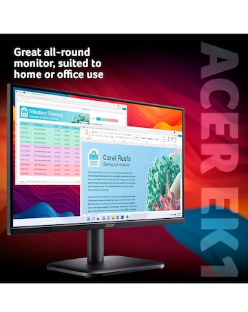 Acer EK221QJ0 21.5in FHD ZeroFrame 120Hz 5ms Monitor with Ergonomic Stand