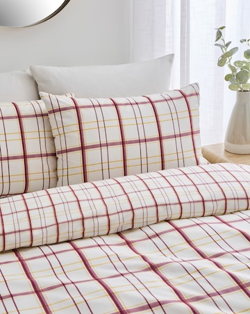 Painted Check Cotton Blend Reversible Duvet Cover Set