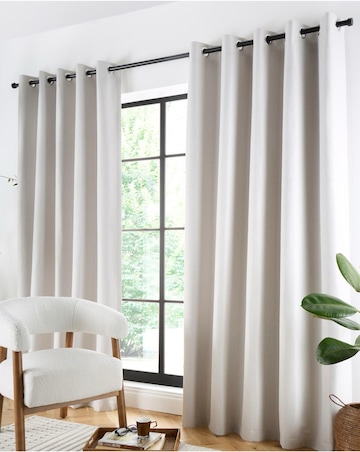Curtina Plain Twill Eyelet Curtains