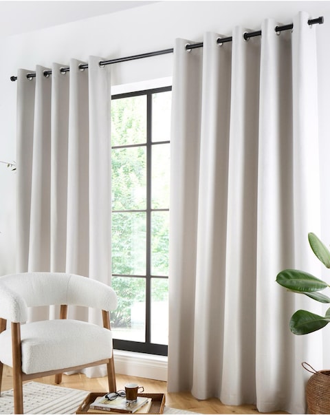 Curtina Plain Twill Eyelet Curtains