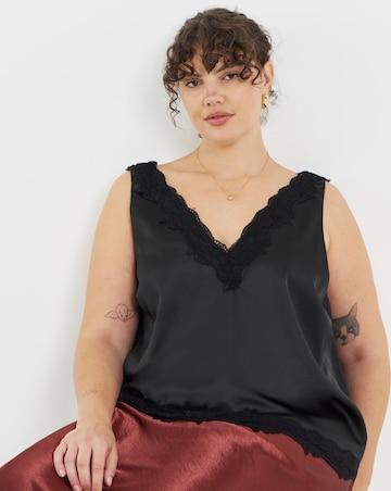 Simply Be Black Lace Trim Cami