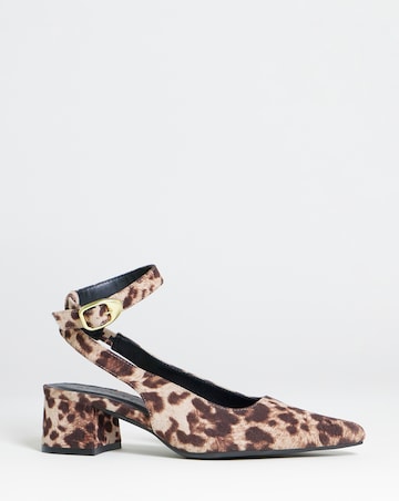 Isabella Ankle Detail Block Heel Pointed Shoes - Wide Fit (E)