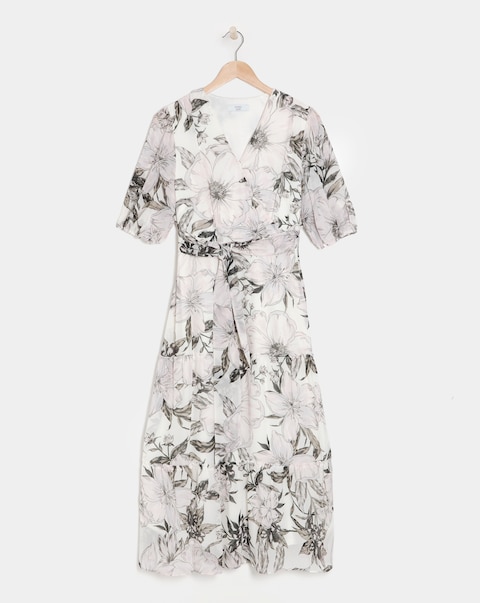 Joanna Hope Belted Midi Tiered Dress