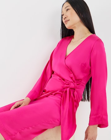 Satin Wrap Dress