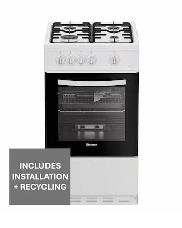Indesit I5G1KMW 50cm Gas Single Cooker - White + installation