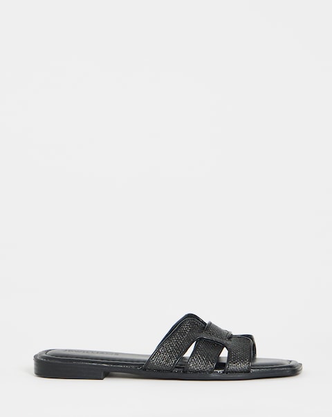 Starlet Woven Mule Sandals - Wide Fit (E)