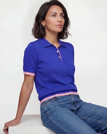 Contrast Short Sleeve Collar Jumper