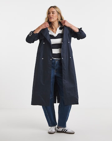 Navy Coated Trench Coat
