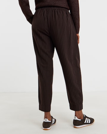 Chocolate Pinstripe Barrel Leg Trousers