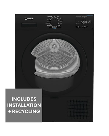 Indesit C YSD 82D BB UK 8kg Heat Pump Tumble Dryer Black + Install