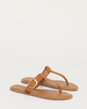 Fortune Leather Toe Post Sandals - Wide Fit (E)