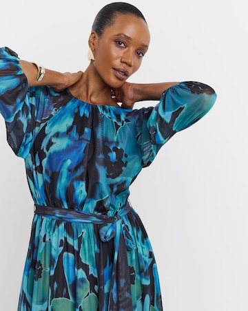 Joanna Hope Printed Mesh Maxi Dress