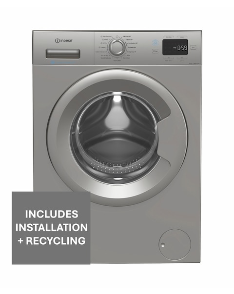 Indesit IP 946S PUSH&GO UK Push & Go Washing Machine 9kg 1400rpm Silver Install