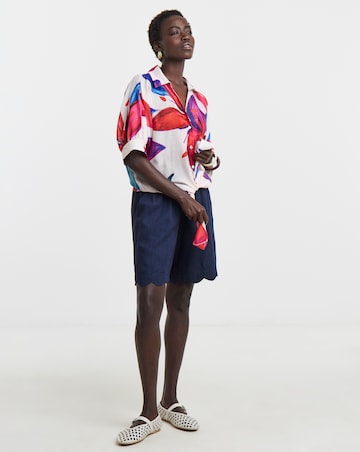 Printed Tie Front Shirt