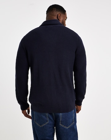 Fisherman Shawl Neck Knitted Cardigan