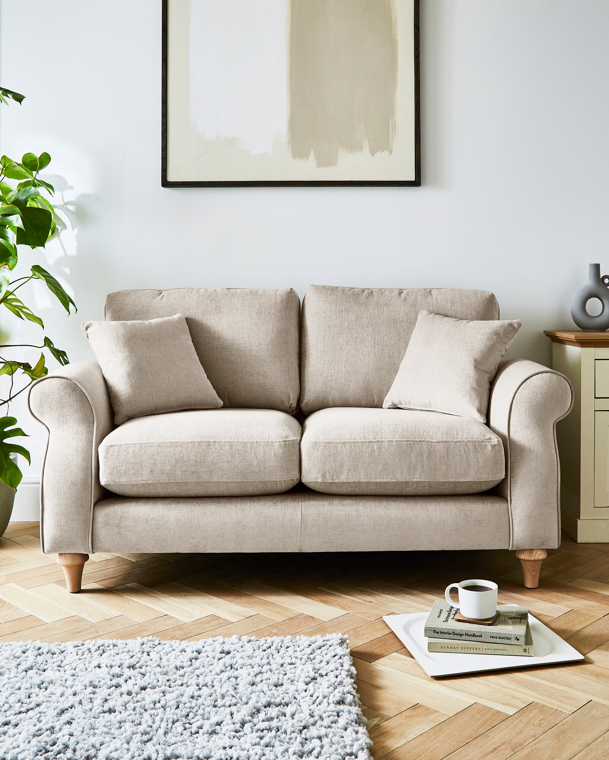 2 seater sofa in cream