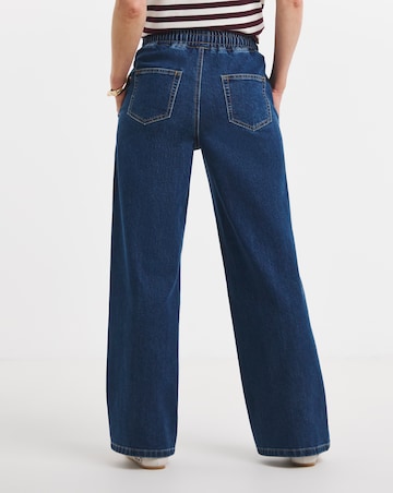 Mid Blue Wide Leg Jogger Jeans