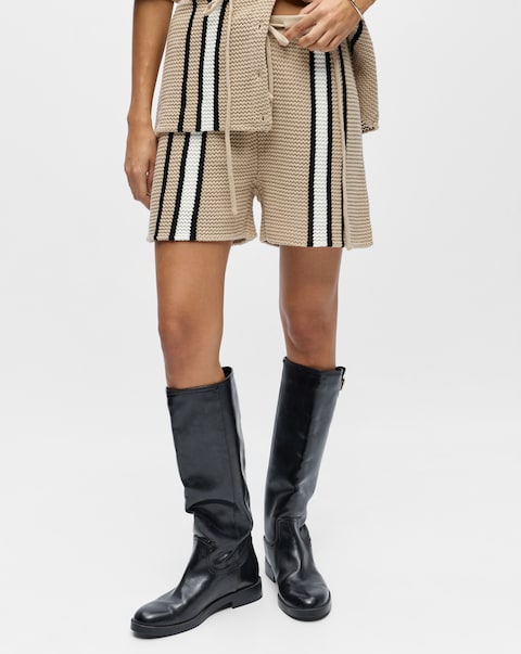 OBJECT MID WAIST KNIT SHORTS