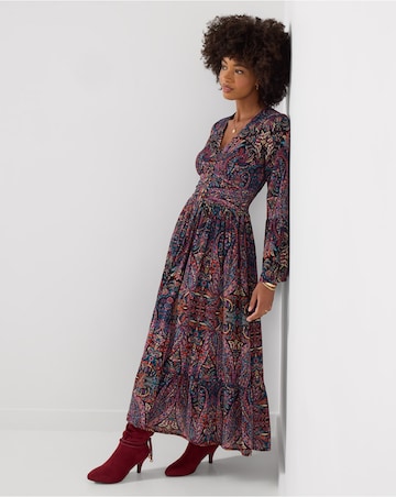 Joe Browns Petite Perfect Paisley Long Sleeve Maxi Dress