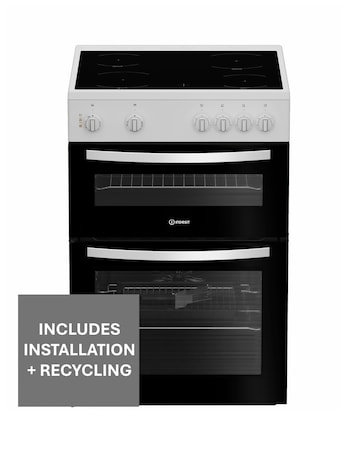 Indesit IDE6VMW 60cm Electric Double Cooker with Ceramic Hob - White Install
