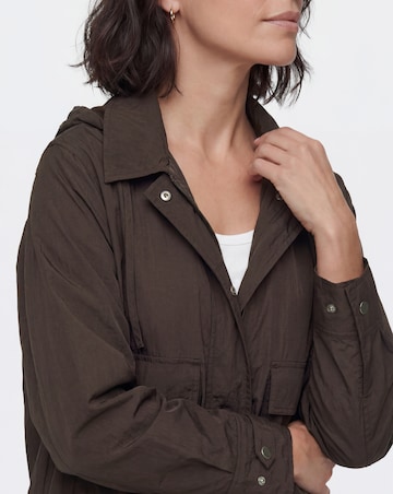 Chocolate Hooded Lightweight Rain Jacket