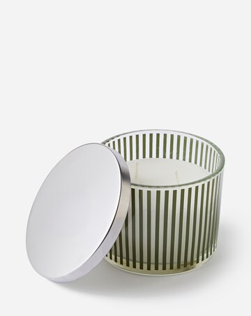 Winter Morning Eucalyptus & Cedar Striped Glass Candle