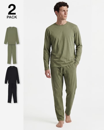 2 Pack Long Sleeve Open Hem PJs
