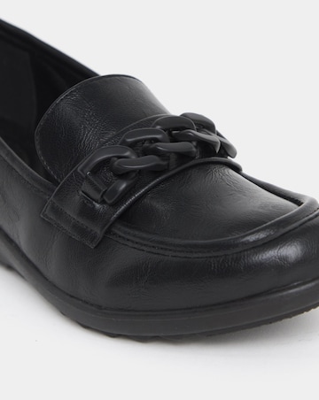 Cushion Walk Wedged Chain Trim Loafers - Extra Wide Fit (EEE)