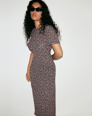 Mango Printed Dress with Draped Detail