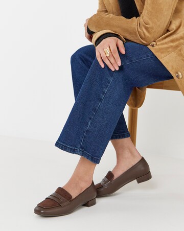 Hailey Block Heel Penny Loafer - Wide Fit (E)