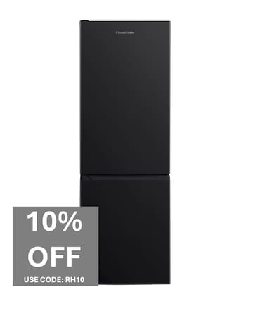 Russell Hobbs RH186FFF60B Frost Free Fridge Freezer - Black- E Rated 186 CM
