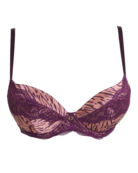 Ann Summers Infatuation DD+ Plunge Wired Bra Purple Brown