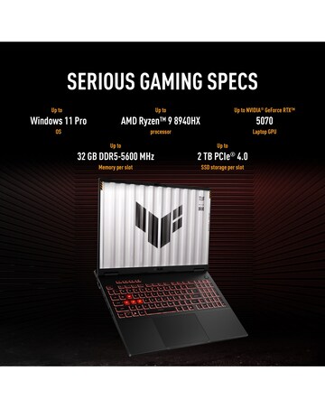 ASUS TUF Gaming Laptop - 16in NVIDIA GeForce RTX 5060 AMD Ryzen 7 16GB 1TB 165Hz