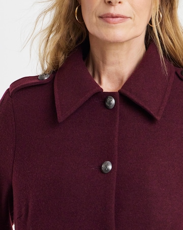 Burgundy Short Button Front Jacket