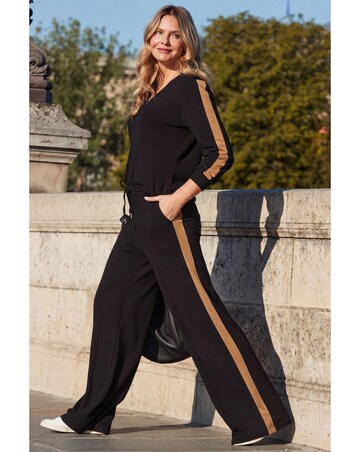 Sosandar Side Stripe Wide Leg Trouser