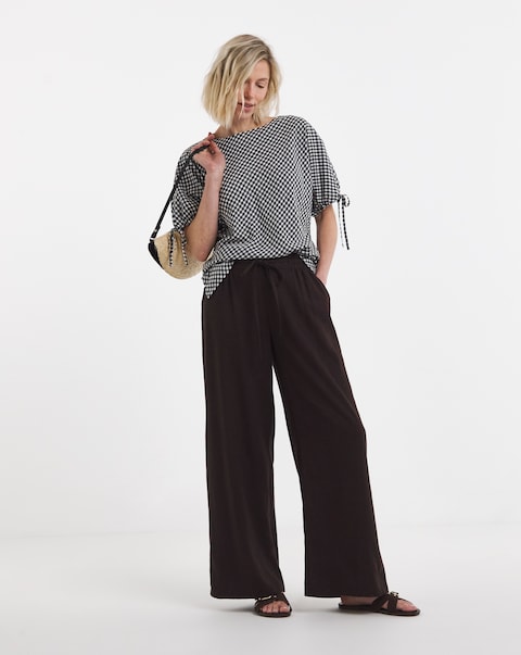 Gingham Elasticated Boxy Top