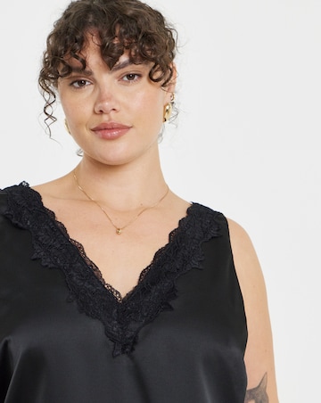Simply Be Black Lace Trim Cami