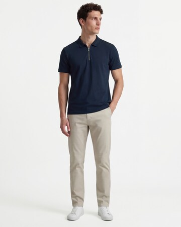 Folio Mercerised Supima Zip Polo-Navy