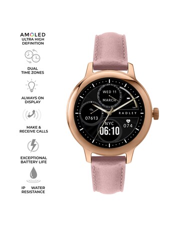 Radley Series 59 AMOLED Leather Strap Smart Watch - Winter Blossom